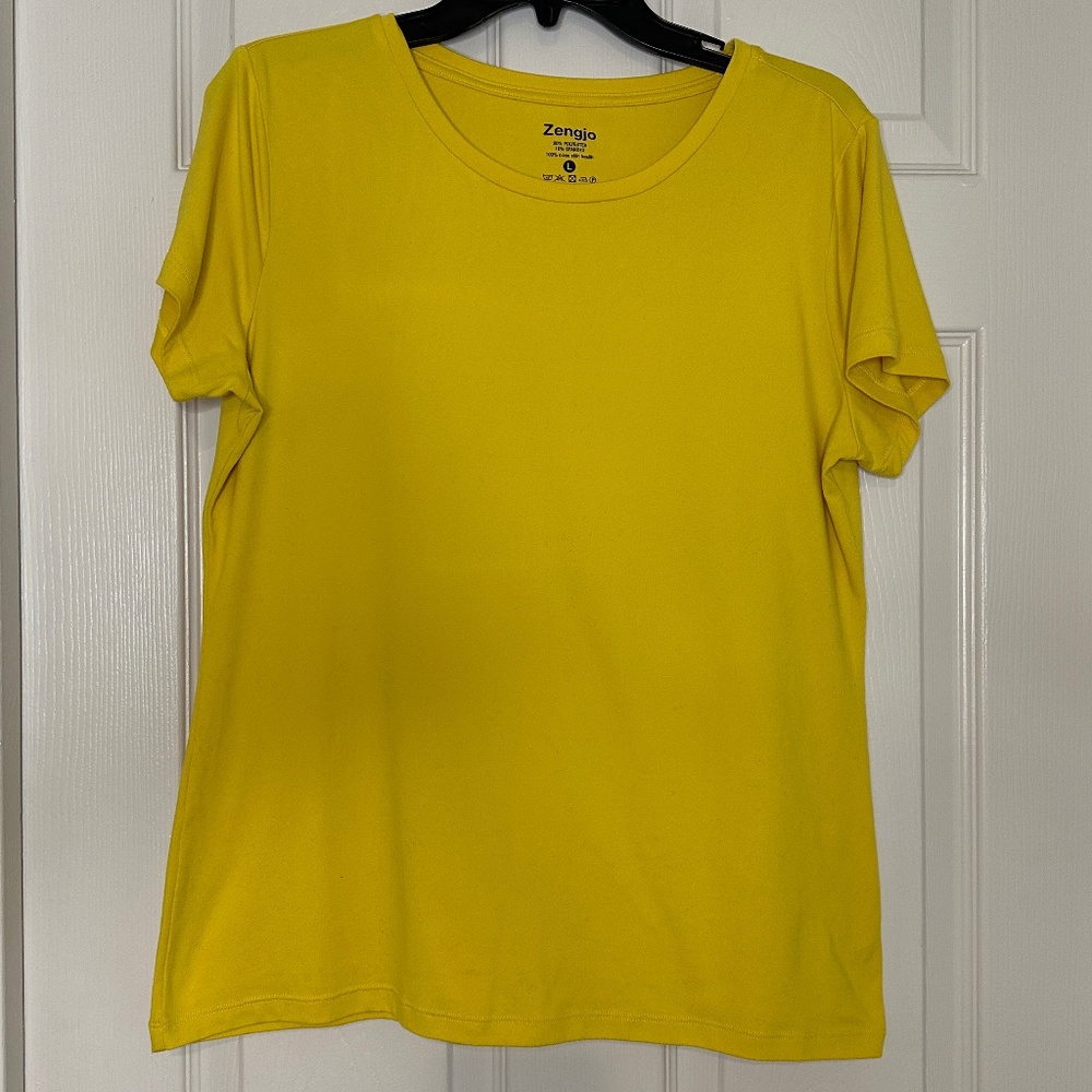 Women’s Yellow Zengio Crewneck T-Shirt Womens Large Top L